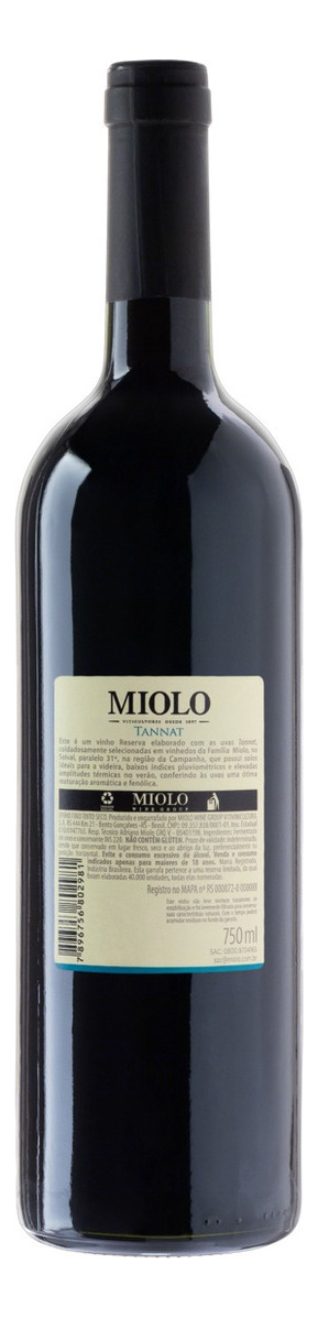 Vinho Tinto Seco Reserva Tannat Miolo 750ml - Imagem 3